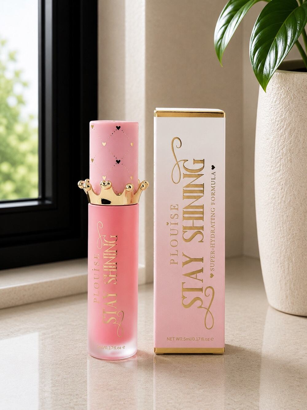 $17 New P. Louise Stay Shining Lip Oil Frosty Feels 5ml Hydrating Gloss